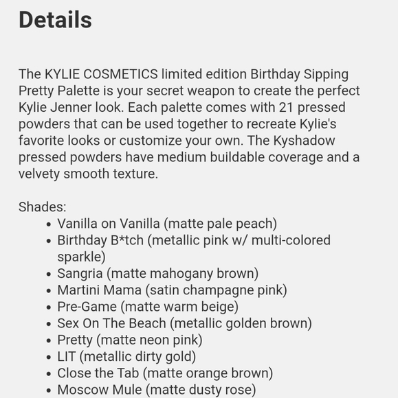 KYLIE BIRTHDAY SIPPING PRETTY PALETTE. - Picture 9 of 10
